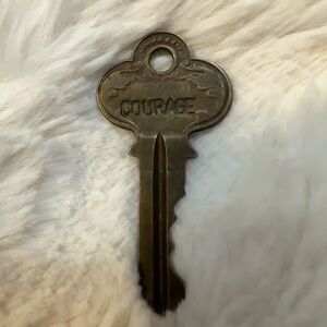 Giving Keys Vintage Brass Key with 'Courage' Inscription